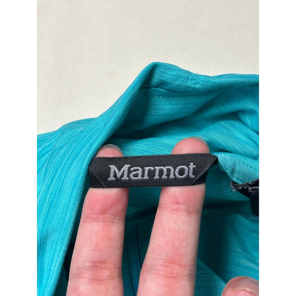 Marmot Womens Full Zip Performance Jacket Turquoise Space Dye Thumbholes M - Picture 3 of 10